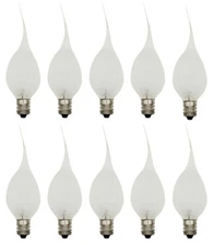 10 Silicone Dipped Light Bulbs, 7 watt, For Electric Candles, Chandelier Lamps