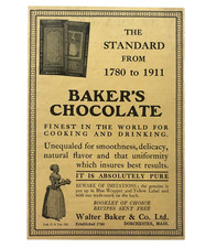 1911 Baker’s Chocolate Advertisement World Finest Cooking Drink Antique Print AD