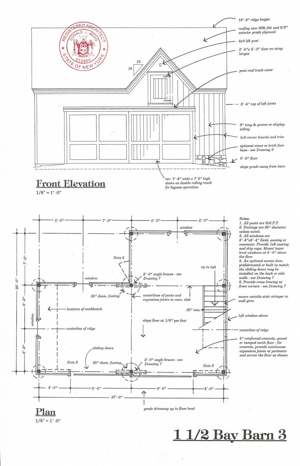 Ashokan PoleBarn Plans with Loft 3 Complete Sets of Blueprints (eB