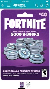 FORTNITE 5000 V-BUCKS Gift Card-PLEASE READ ITEM ...