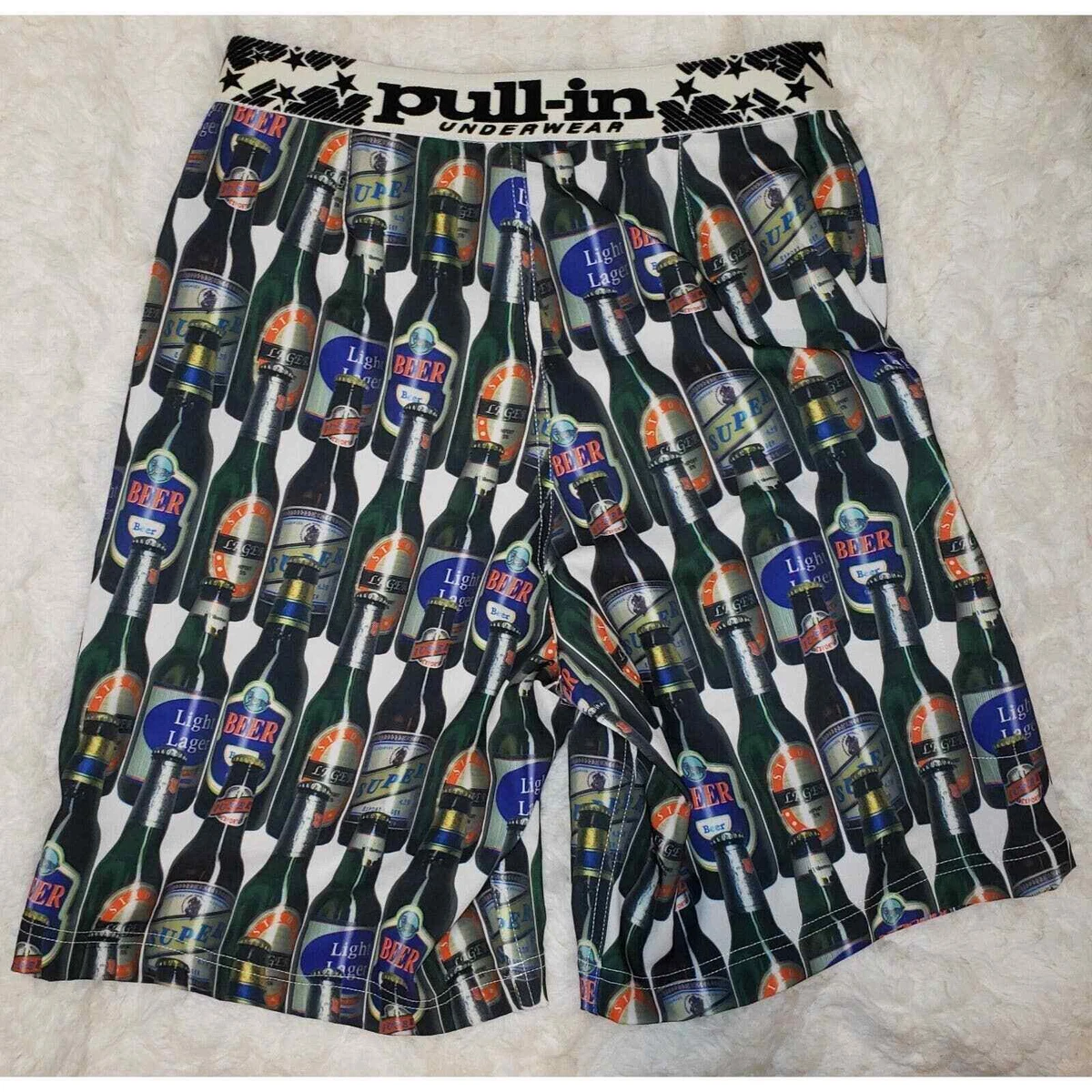 NEW Pull-In Underwear Beer Print Board Shorts Swim Shorts Men XS 30 SOLD  OUT