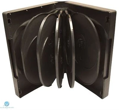 TTL MEDIA 10 x 12 Way Black DVD 39mm Spine Holds 12 Discs Empty Brand New Replacement Case