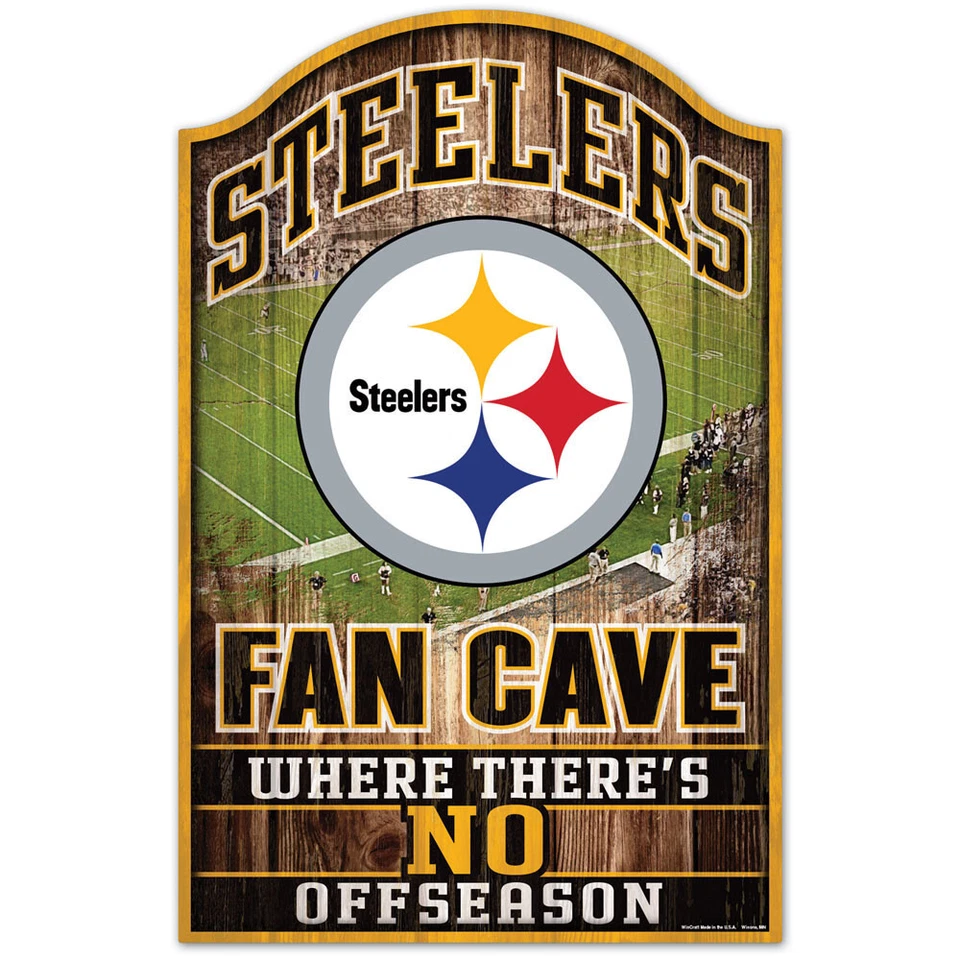 NFL Pittsburgh Steelers Fan Cave Wood Sign Holzschild Holz Wandschmuck Deko - Bild 1 von 1