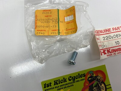 NOS Kawasaki Screw ZX900 KLT200 KDX200 KZ750 KZ1000 220B0614 OEM