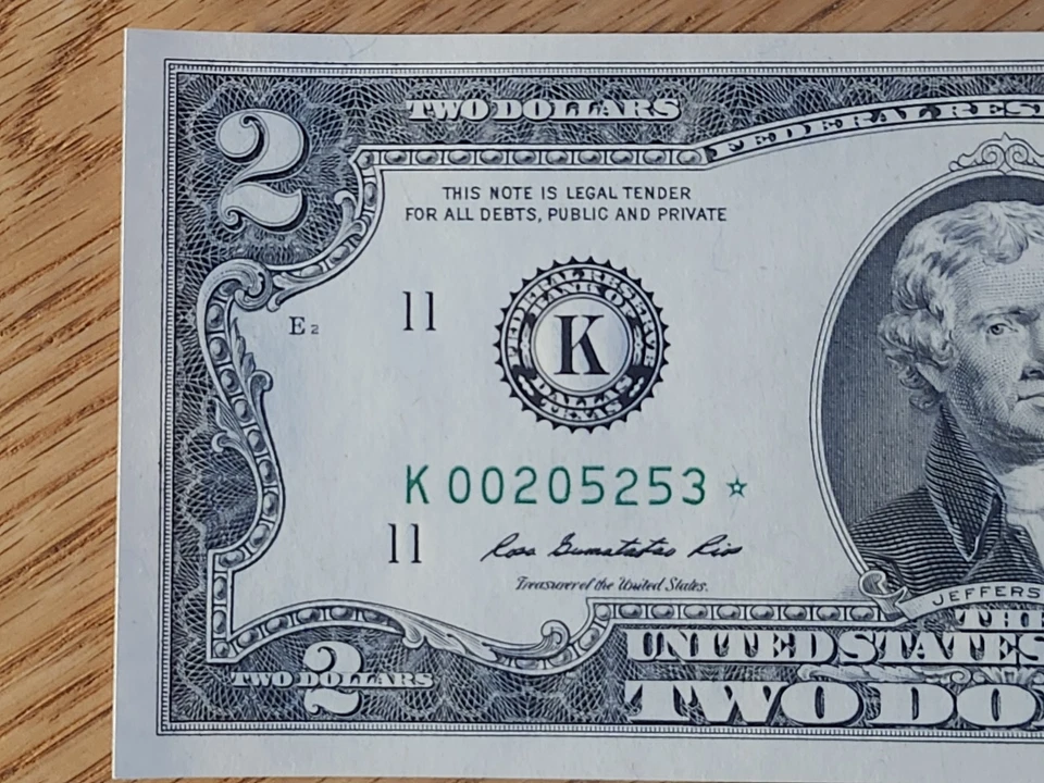 2009 $2 "STAR NOTE" DALLAS DISTRICT UNC/GEM K00205253* 512K RUN 1 OF 3 CONS SER - Image 3 of 4