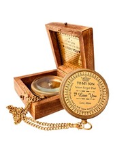 Gift for Son from Mom Dad Engraved Compass 2 - Father to Son Gifts, Mom to ...