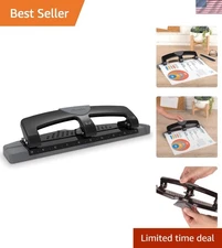 Reduced Effort 3-Hole Punch - SmartTouch 12 Sheet Capacity in Black & Silver