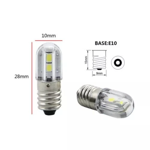 E10 6V AC DC 2W LED screw base bulb light source lamp light bulb - Image 3 of 4
