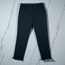 Talbots Hampshire Black Ankle Pants Tapered Leg Flat Front Trousers 10 EUC