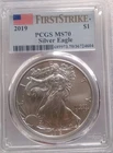 2019 MS70 1oz. American Silver Eagle PCGS First Strike Flag Label