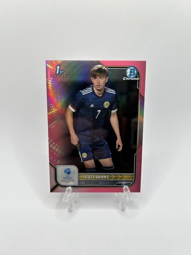 Scott Banks Pink /150 2022 Topps Bowman Chrome Road to UEFA Under-21 Scotland