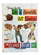 Vtg Mars Bar 1950s Candy Print Ad Retro Kitchen Wall Decor Store Wall Art Kitchy