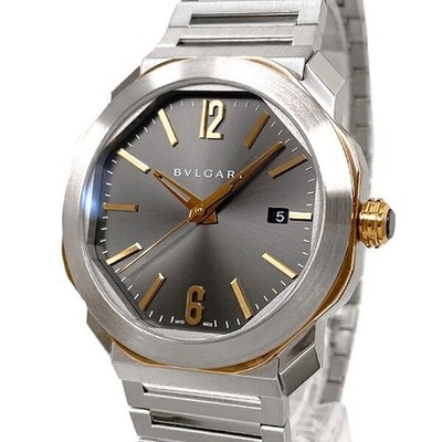 BVLGARI Octo Roma 103083/OCP41SG 18K Pink Gold SS Automatic Boxed From JAPAN