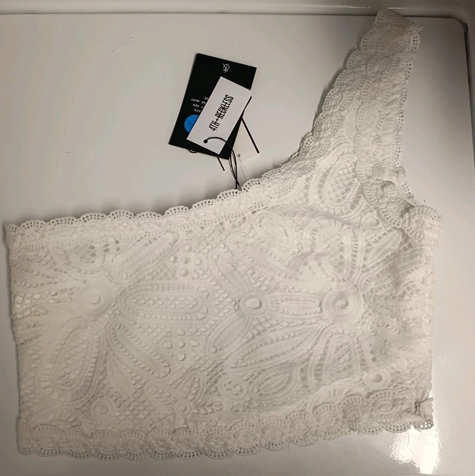 4-й и безрассудный размер маленький женщин Mae Майка без рукавов кружева блузка белый - Изображение 2 из 4