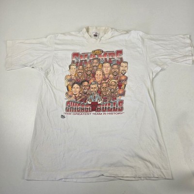 Vtg Pro Player 1996 Chicago Bulls NBA Finals Champions Caricature T Shirt XL