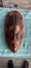 Hand Carved Wooden African Style Decorative Mask Wall Art, Brown Black Red — photo 1