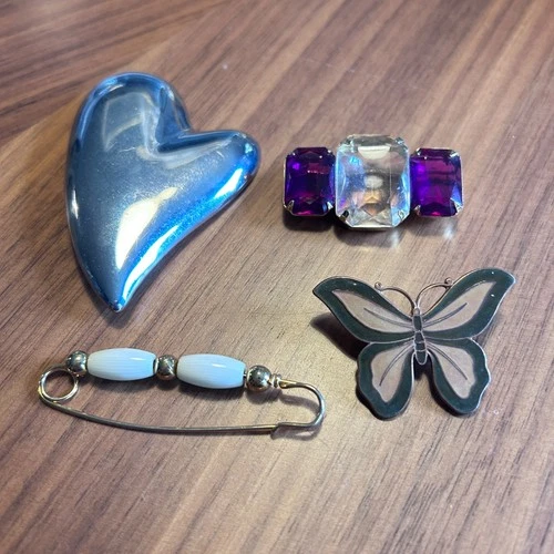 Lot of 4 Misc Vintage Costume Jewelry Pin/Brooches