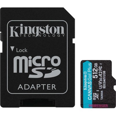 Kingston canvas go! plus microsdxc 512 gb geheugenkaart (zwart, i