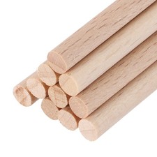 Wooden Dowel Rods, 5mm 1/4 x 8 Inch Round Wooden Rod for DIY,Pack of 10