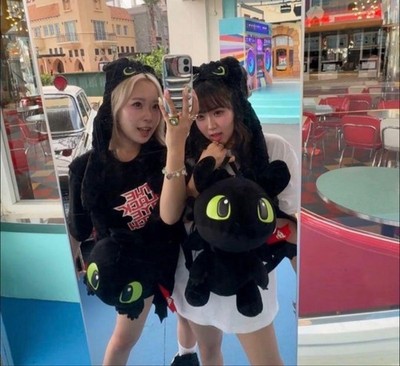Tomoko Ikko worn How to Train Your Dragon plush backpack