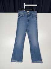 MOTHER The Insider Crop Step Fray Hey Sun Jeans Blue - 25 Fits 26x25.5 