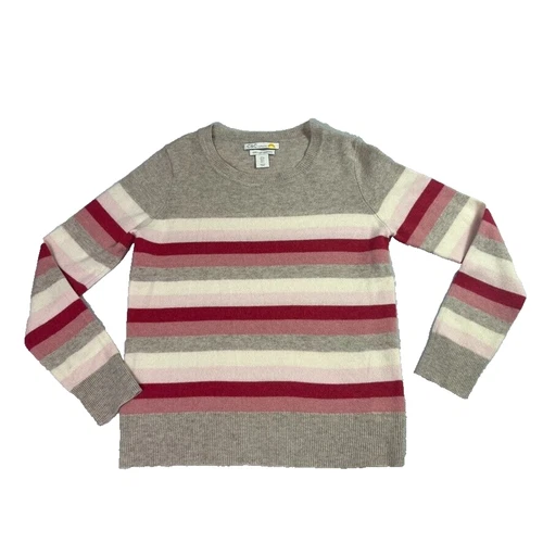 C C California Sweater Women's Size S 2-ply Cashmere Striped Multicolor Pullover