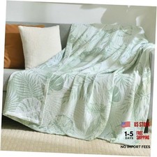 100 Cotton Muslin Throw Blanket Queen 90"x92", Vintage Indoor and Outdoor