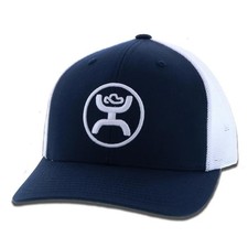HOOEY O Classic 6-Panel Adjustable Snapback Trucker Hat Navy/White