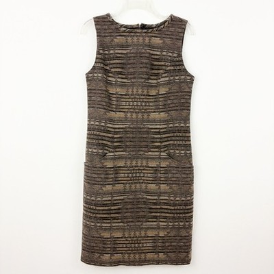 Pendleton Southwestern Wool Sheath Dress Size 6 Sleeveless Woolen Mills Lined