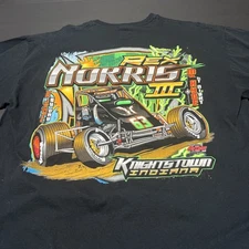 2000s Y2K Rex Norris III  Kings town Indiana racing T shirt Black XL