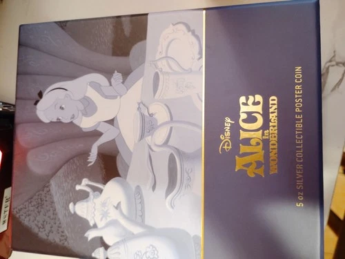 2024 Niue Disney Alice in Wonderland 5 oz Silver Proof Poster Coin Mintage 200