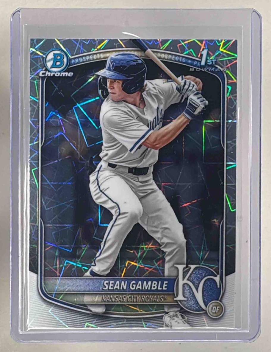 Sean Gamble 2025 Bowman Draft #BDC-178 Lazer Refractor Chrome 1st RC