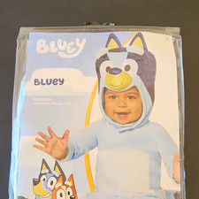 Bluey Infant Halloween Costume Jumpsuit Complete Outfit Hooded Tail 6-12M