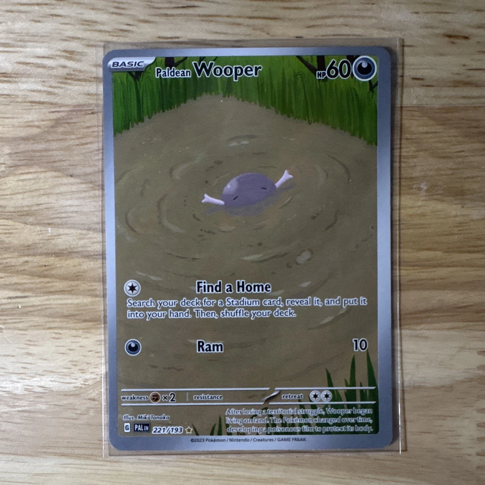 Pokémon Paldean Wooper 221/193 Paldea Evolved Illustration Rare Holo 2023