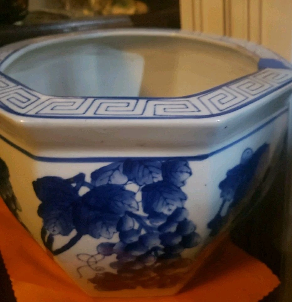 中国　古渡青花花文　筆洗　茶こぼし　C　R7081E 中国 古渡青花花文 筆洗 茶こぼし C R7081E 【公式通販】