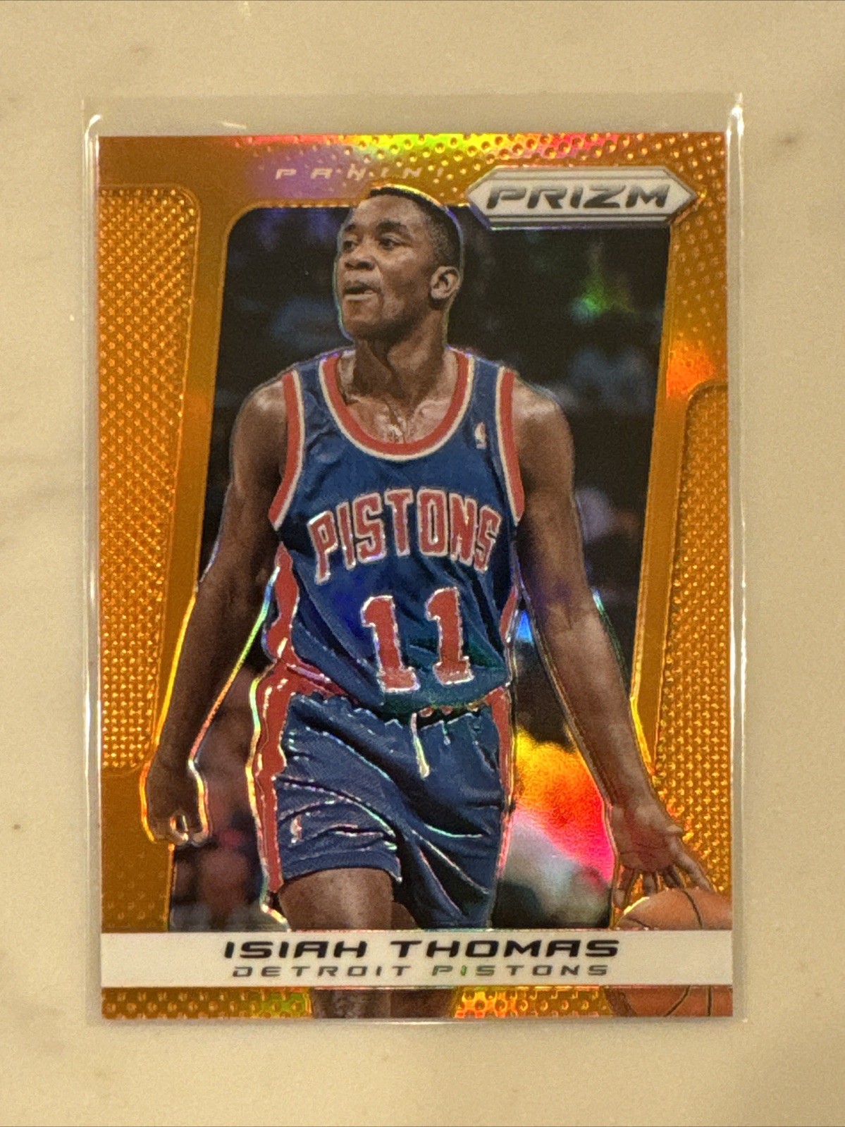 2013-14 Panini Prizm #236 Isiah Thomas Prizm Orange Die Cut /60 RARE Pistons HOF