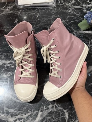 Rick Owens Leather Mainline Ramones High Sneaker Pink Size 10 US