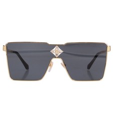 LOUIS VUITTON Gold Shield Cyclone Sunglasses Metal Frame Z1700U BS99 Auth Italy