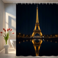 Stylish Eiffel Tower Shower Curtain for Home and Bathroom Decor