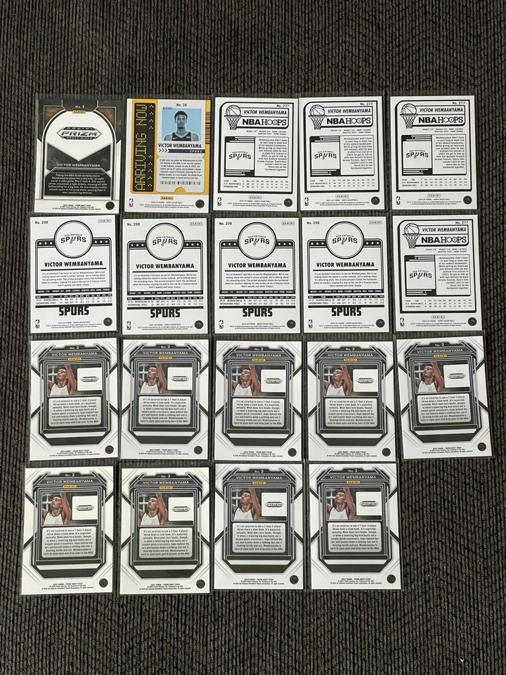 202324 NBA Hoops Prizm Draft Picks Spurs Victor Wembanyama 24 Card RC Lot eBay