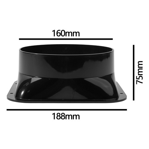 Black Duct Connector Flange Inlet Fitting,Plastic Straight Pipe Flange