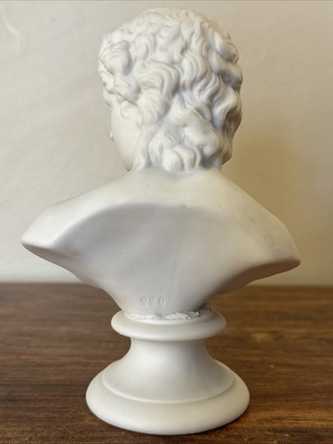 "Figura busto de un dios romano Parian Ware del siglo XIX 6,5"" de alto - numerada" - Imagen 3 de 7