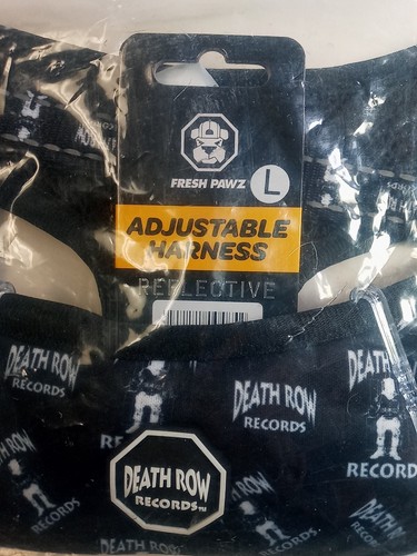 FRESH PAWZ Death Row Records Reflective Adjustable Dog Harness Large Brand New - Picture 2 of 8