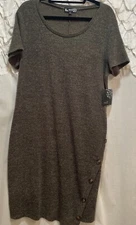 Naif Women's Knit Shift Dress Size 1X Olive Green NEW