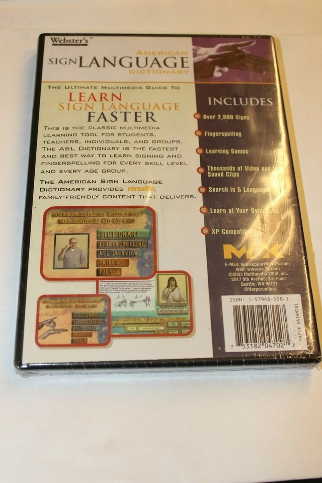 Sealed NIP Webster's American Sign Language Dictionary CD Rom - Image 2 of 2