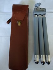 Vintage Tripod Bilora Coja 5027 Camera Germany Travel Tripod w/Leather Case