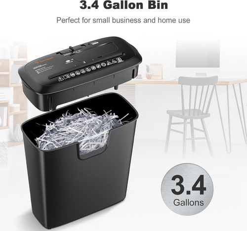 Trituradora de papel Bonsaii para uso doméstico, con corte en tiras de 8 hojas p - Imagen 7 de 12