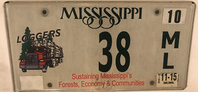LOGGERS SUSTAINING FORESTS license plate low #38 Lumberjack Tree Logging Timber
