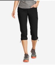 Eddie Bauer Ladies' Tech Rainier Capri Pants Black Size 8 NWT