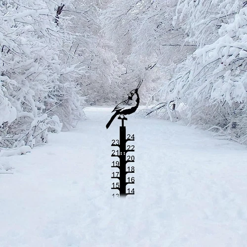 Medidor de nieve de 24 pulgadas Metel medidor de nieve para decoración de arte de patio al aire libre - Imagen 6 de 7